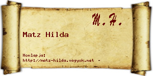 Matz Hilda névjegykártya
